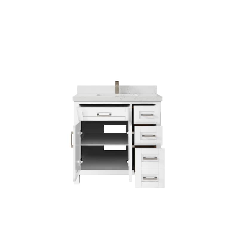 Willow Collections 36 in. W x 22 in. D Cambridge Single Sink Bathroom Vanity Center with Countertop