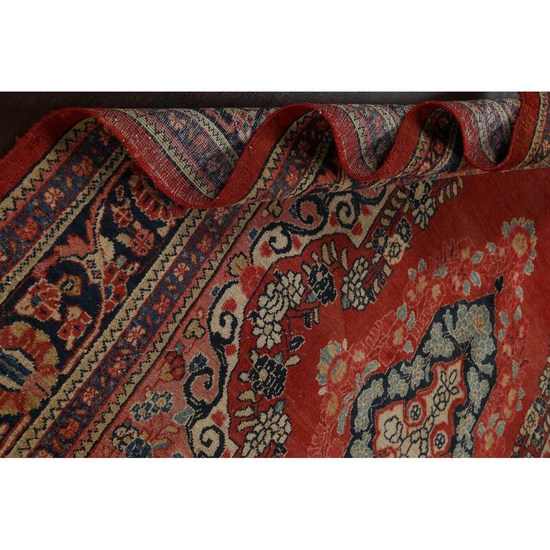 Antique Floral Traditional Mahal Persian Area Rug Handmade Wool Carpet - 7'10" x 11'1"