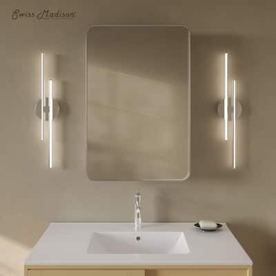 Pierre 20 X 30 Rectangle Recessed/Wall Mount Medicine Cabinet With Mirror In Polished Chrome - 20 x 30