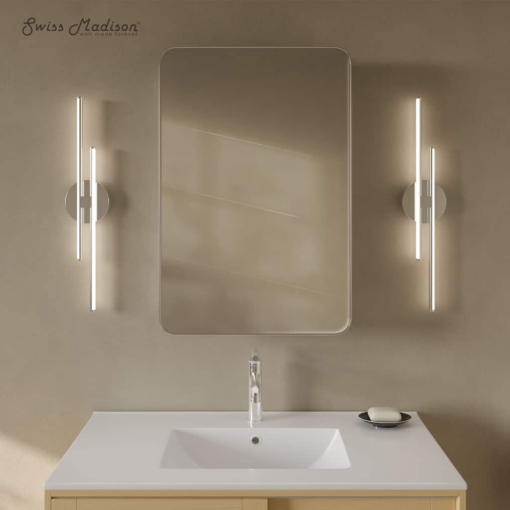 Pierre 20 X 30 Rectangle Recessed/Wall Mount Medicine Cabinet With Mirror In Polished Chrome - 20 x 30