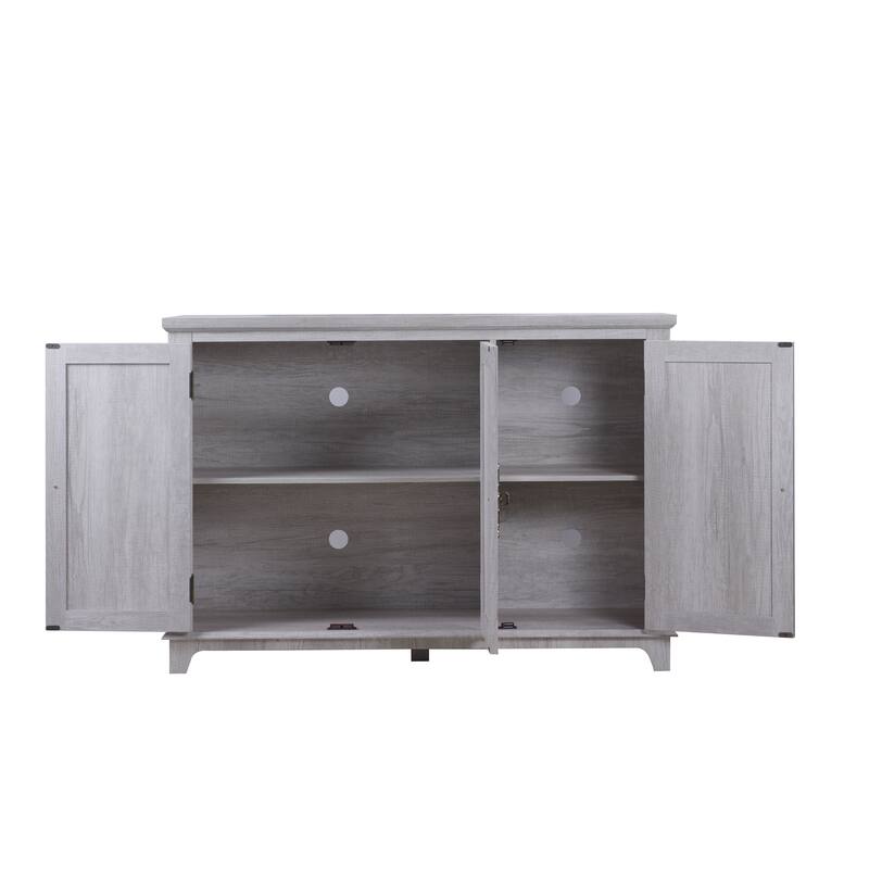 Spacious size countertop Sideboard with 3 mirrored doors adjustable shelves buffet cabinet, storage cabinet for living room