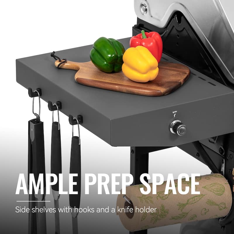 Royal Gourmet 4-Burner Gas Grill with Side Shelves