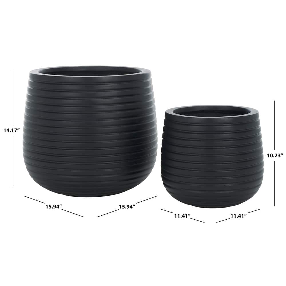 SAFAVIEH Outdoor Living Jasper Planter Pot [SET of 2] - 16Wx16Dx14