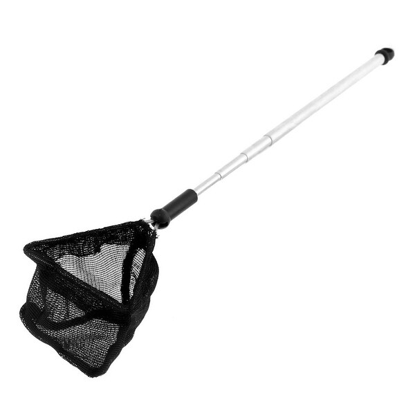 Unique Bargains 20.7 x 2.8 x 0.3 Triangle 4 Sections Handle Landing Net Fishing Mesh Gold Shrimp Black Sliver Tone