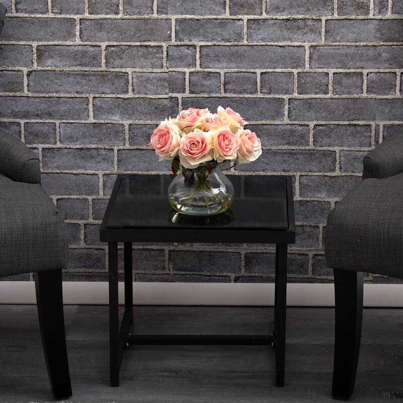 Victorian Flower Arrangement with Vase - Home Decor Centerpiece - Artificial Flowers for Table - 11