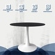 preview thumbnail 4 of 25, LeisureMod Bristol 40" Round Dining Table for 4 with Sintered Stone Tabletop in White Base for Kitchen & Dining Room