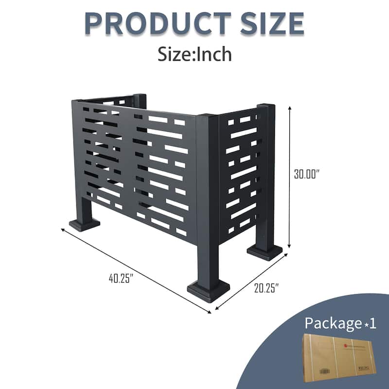 Outdoor Air Conditioner Privacy Fence Cover - Metal Design with 3 Panels, Ideal for Concealing AC Units