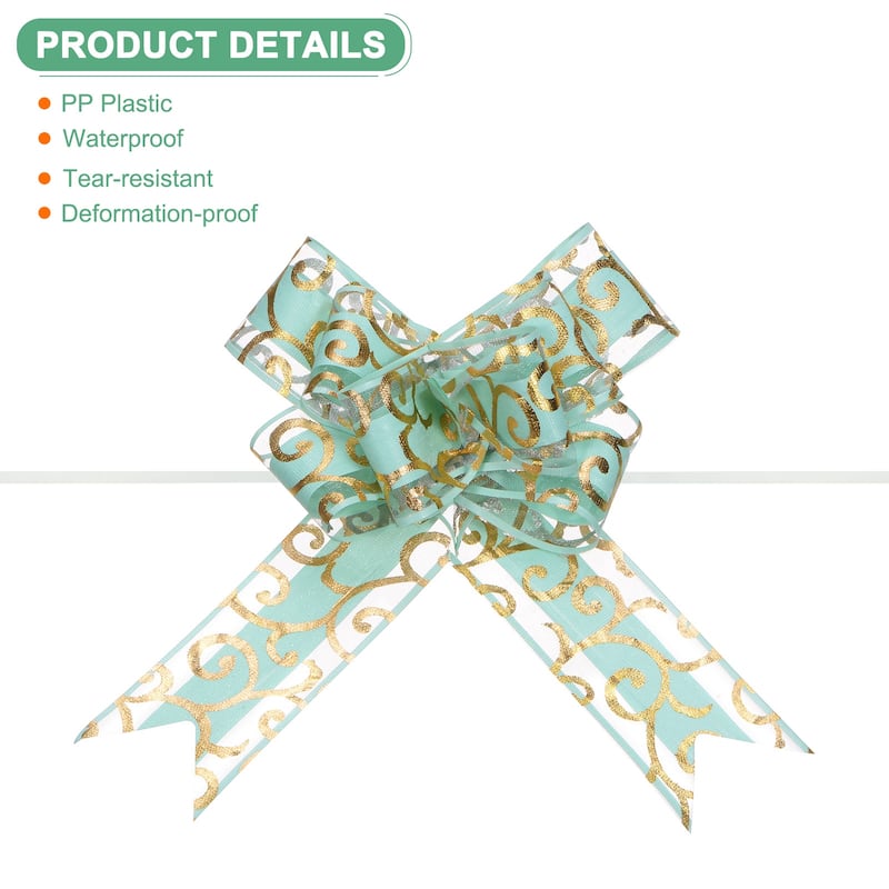10pcs Large Pull Bow 8 Inch Bows for Wedding Baskets Decorations - Light Blue