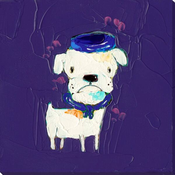 Shop White And Purple Dog Painting Square Wall Art Decor 28 X 28
