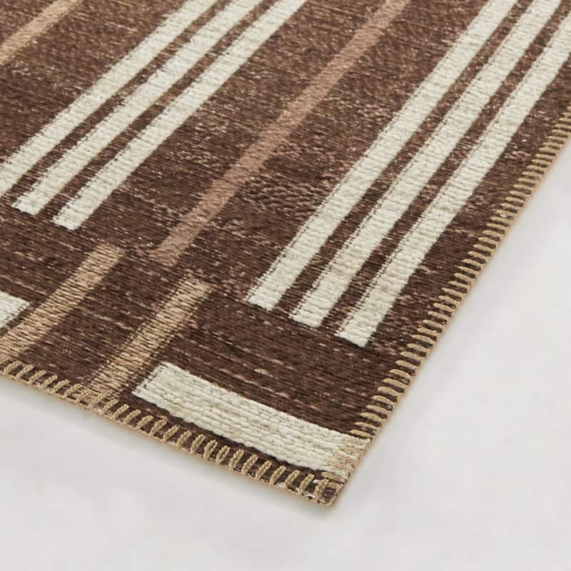 Carmelle Modern Striped Indoor/Outdoor Area Rug