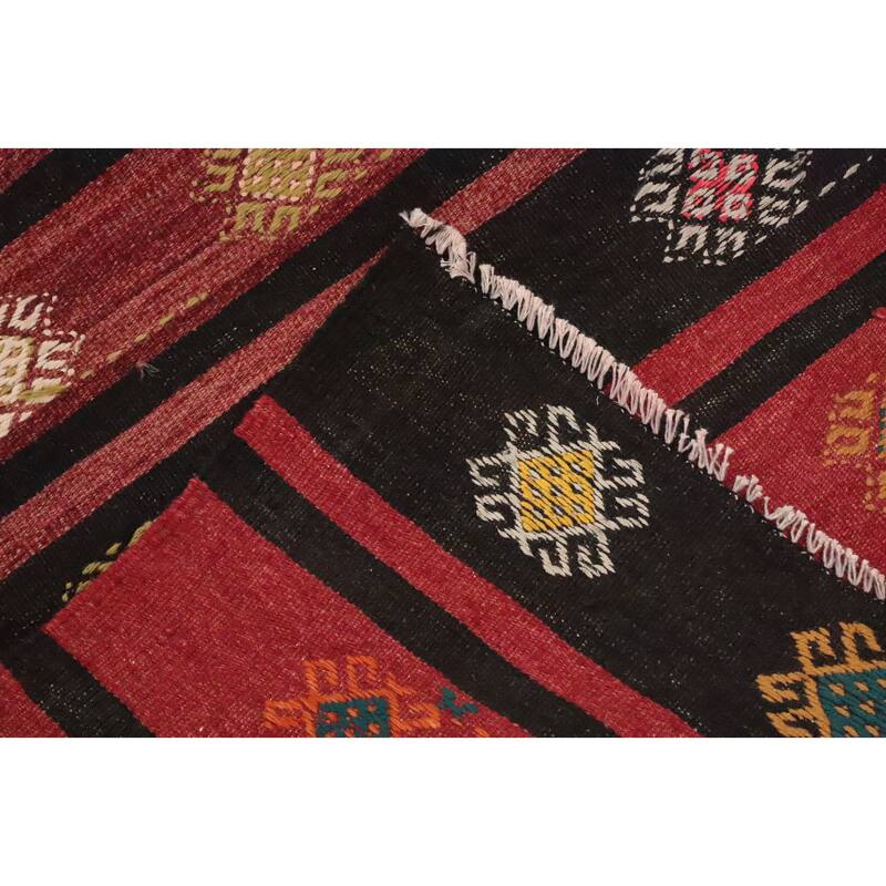 Hand Woven Oriental 100% Wool Carpet Southwestern Tribal Multi-Colored Kilim Area Rug - 10' 3'' X 6' 4''