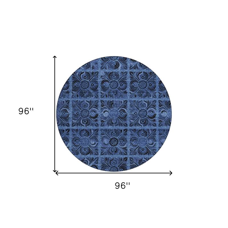 HomeRoots Medallion Transitional Rectangle Outdoor Rug