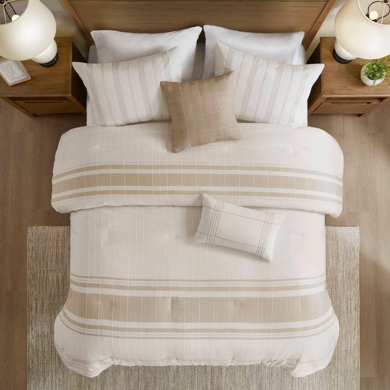 Harbor House Morgan 6 Piece Cotton Jacquard Oversized Comforter Set