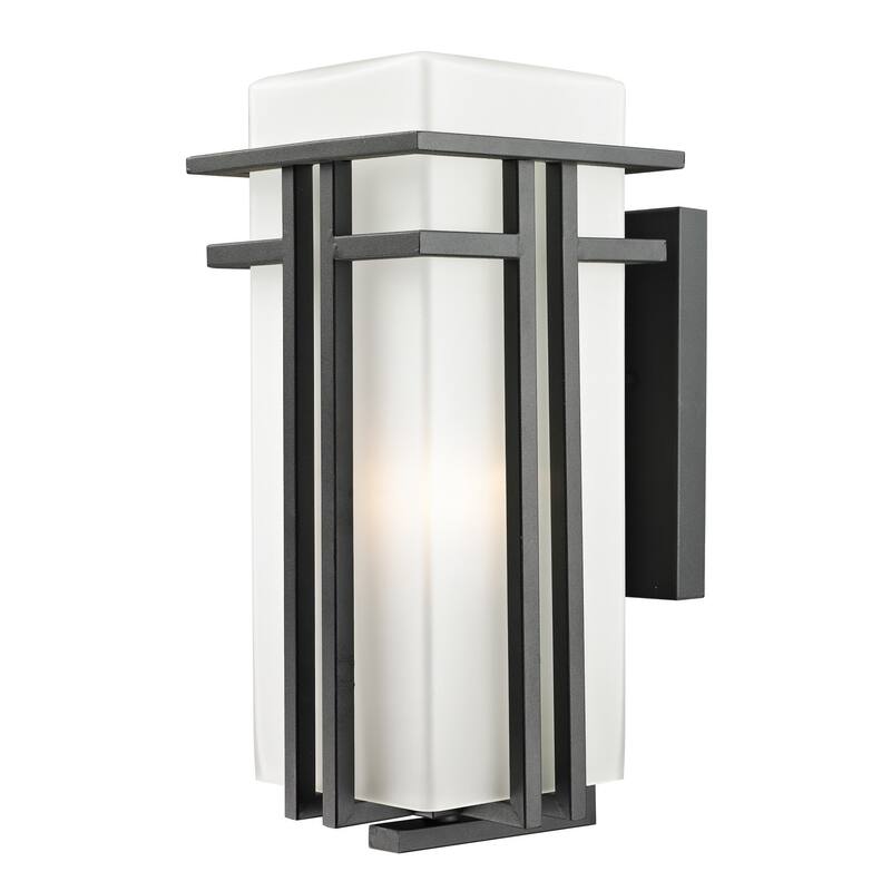 Z-Lite Abbey 17" Tall 1 Light Wall Sconce with Matte Opal Glass - Black
