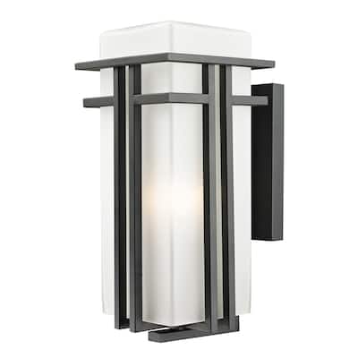 Z-Lite Abbey 17" Tall 1 Light Wall Sconce with Matte Opal Glass