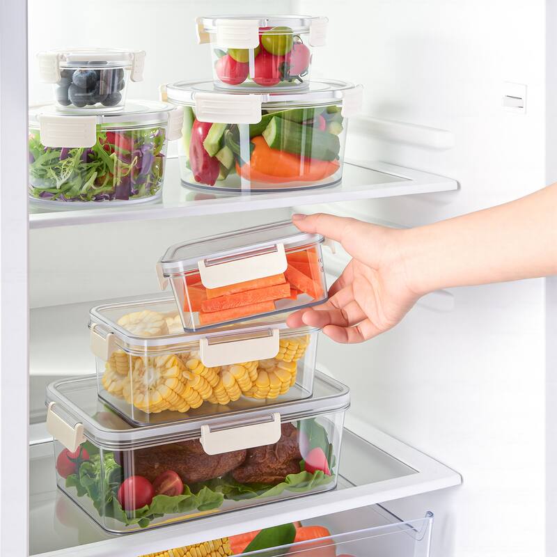 Sorbus BPA-Free Food Storage Container Set, Stackable & Nestable Plastic Containers with Snap-On Lids