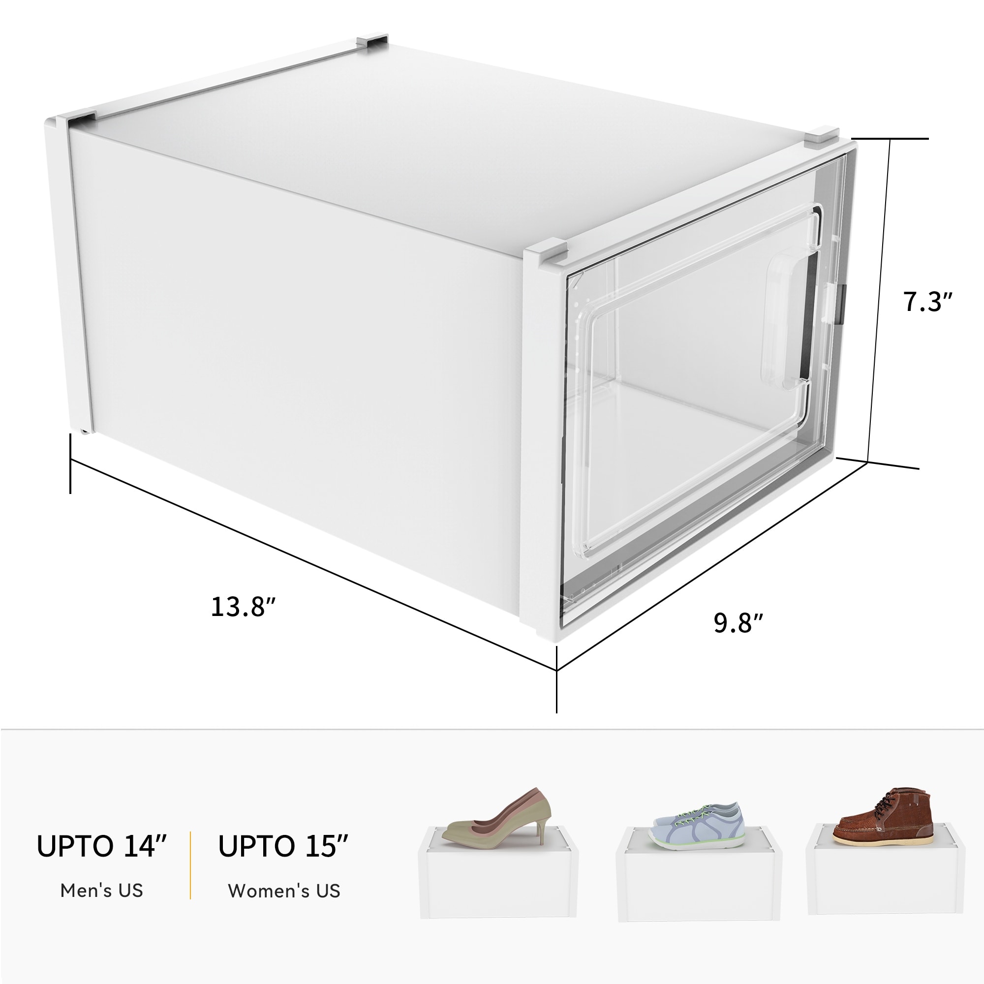 Moasis 18 PCS Large Shoe Organizer Box Stackable Rack