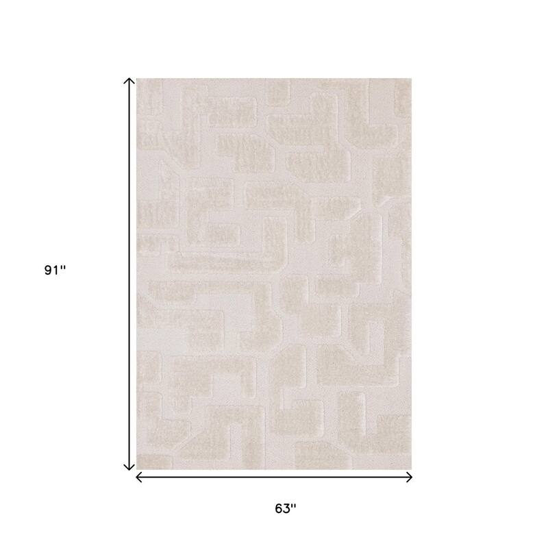 HomeRoots Geometric Modern Rectangle Area Rug - 5' X 8'