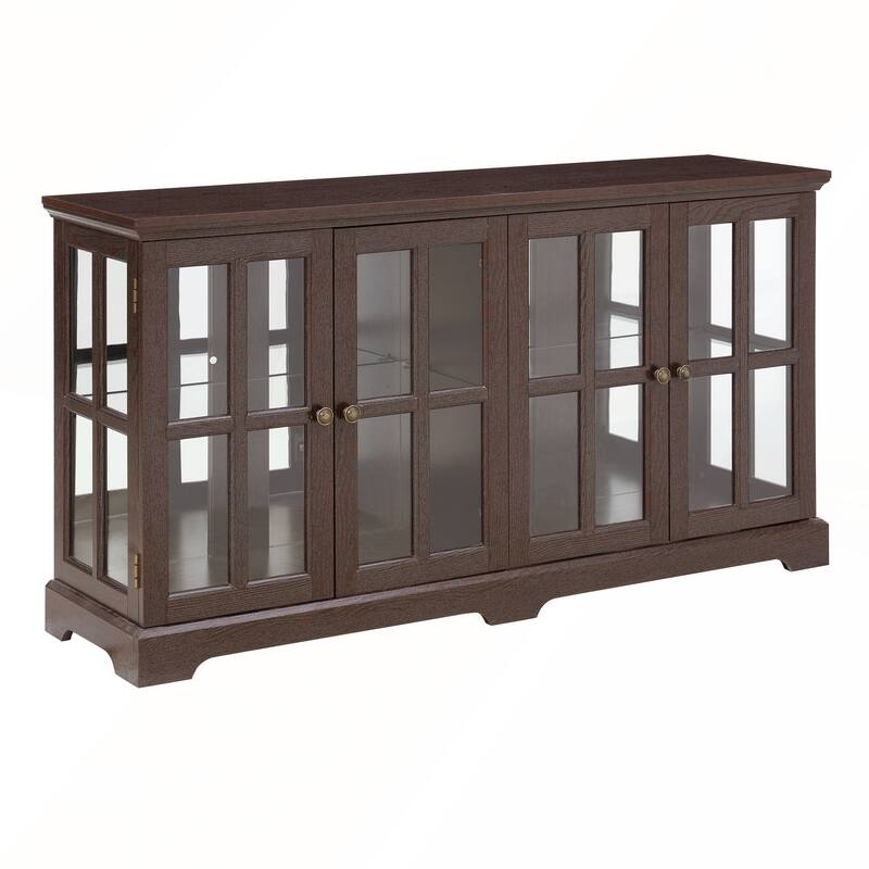 LED Curio Display Cabinet Antique Display Cabinet with Glass Doors