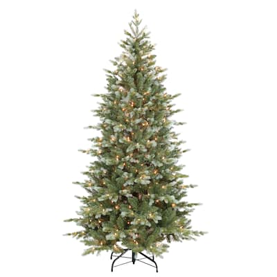 Puleo International Pre-lit 6.5' Artificial Blue Spruce Christmas Tree