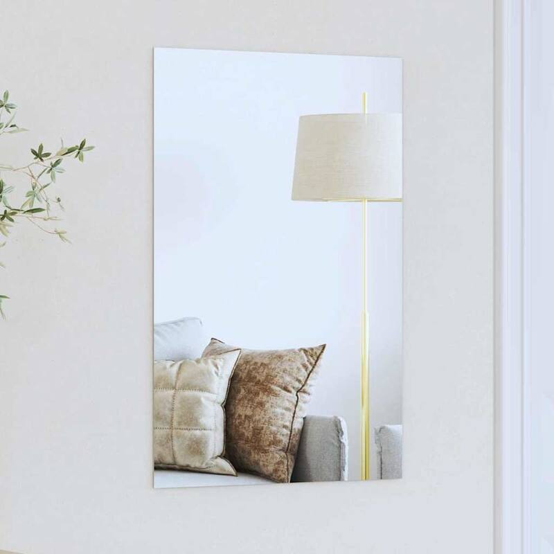 vidaXL Wall Mirror Square 15.75 x 15.75 in Tempered Glass - 15.75 x 23.62 in