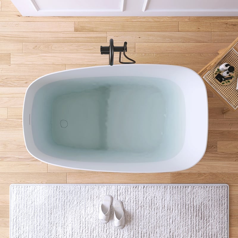 MEDUNJESS 51'' Freestanding Bathtub Solid Surface Soaking Tub