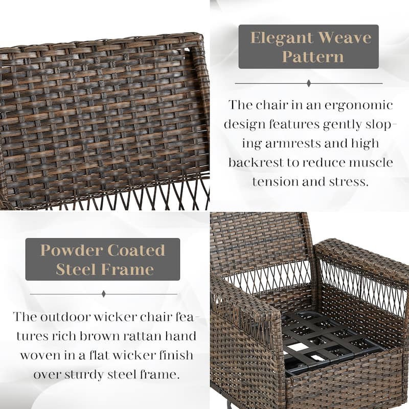 Gymojoy Outdoor Wicker Set of 2 Swivel Glider Chairs