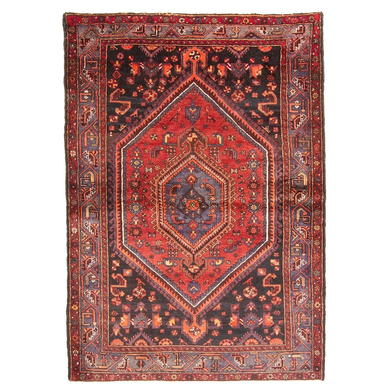 ECARPETGALLERY Hand-knotted Andelz Red Wool Rug - 4'6 x 6'7