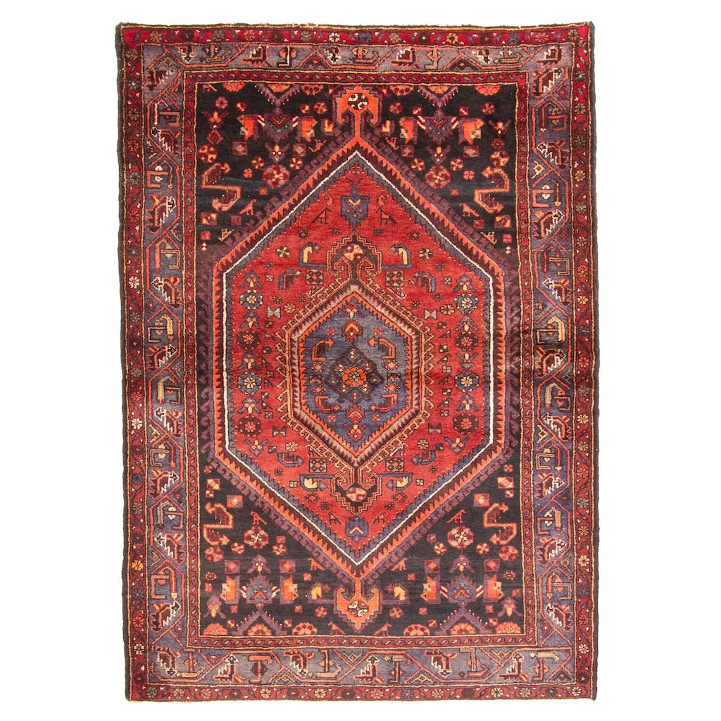 ECARPETGALLERY Hand-knotted Andelz Red Wool Rug - 4'6 x 6'7