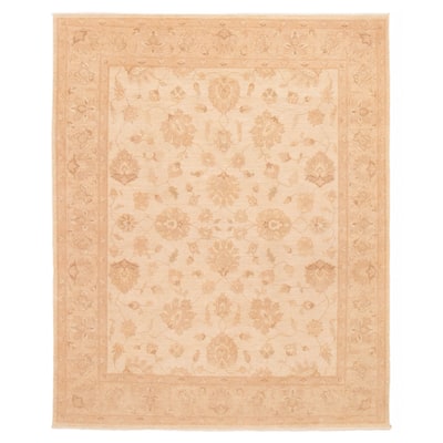 ECARPETGALLERY Hand-knotted Chobi Finest Ivory Wool Rug - 8'1 x 9'11