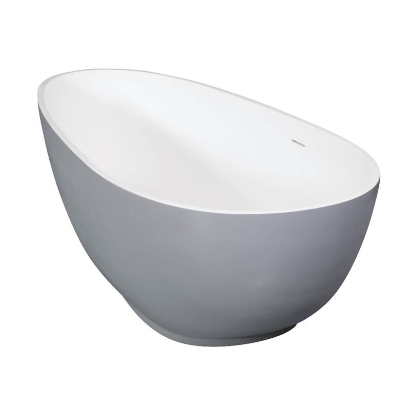 Kingston Brass VRTOV683321WG Arcticstone 67" Free Standing Solid - Glossy White / Matte Gray