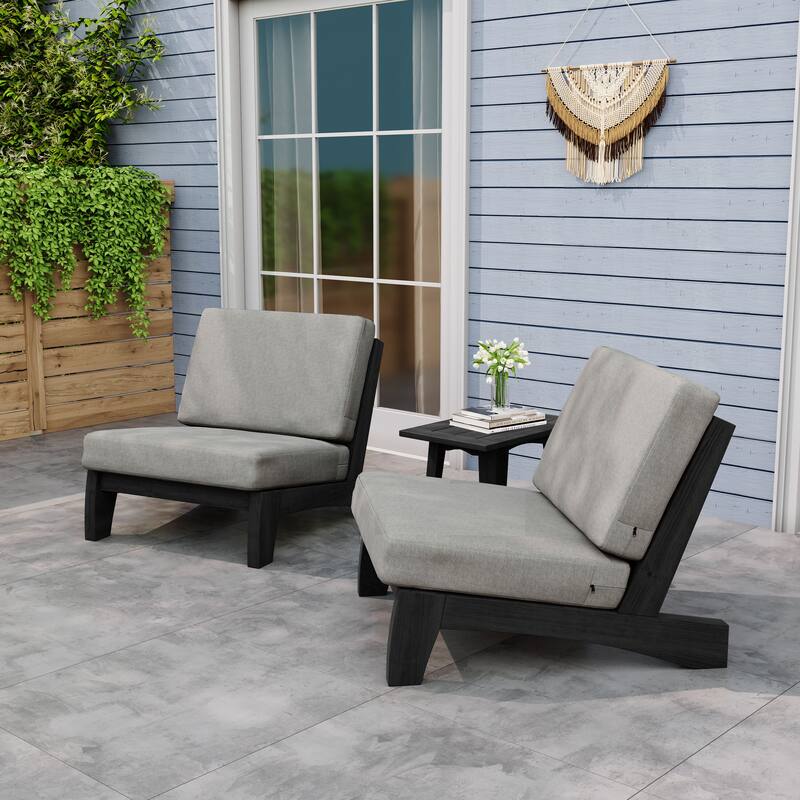 Outdoor Sectional Furniture Teak Conversation Set with Side Table