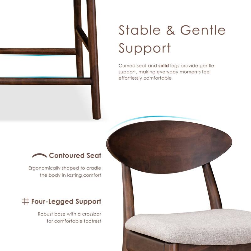 Furniture of America Abigail V Mid-Century Modern 5-Piece Walnut 53-inch 2-Leaf Extendable Counter Height Dining Set