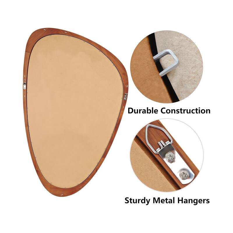 Irregular Solid Wood Frame Decorative Mirror