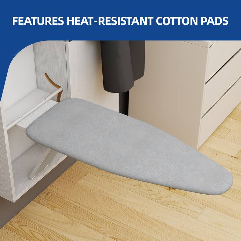 Moasis 47.2"Height Essentials In-Wall Recessed Ironing Board Cabinet with 4 Storage Shelves