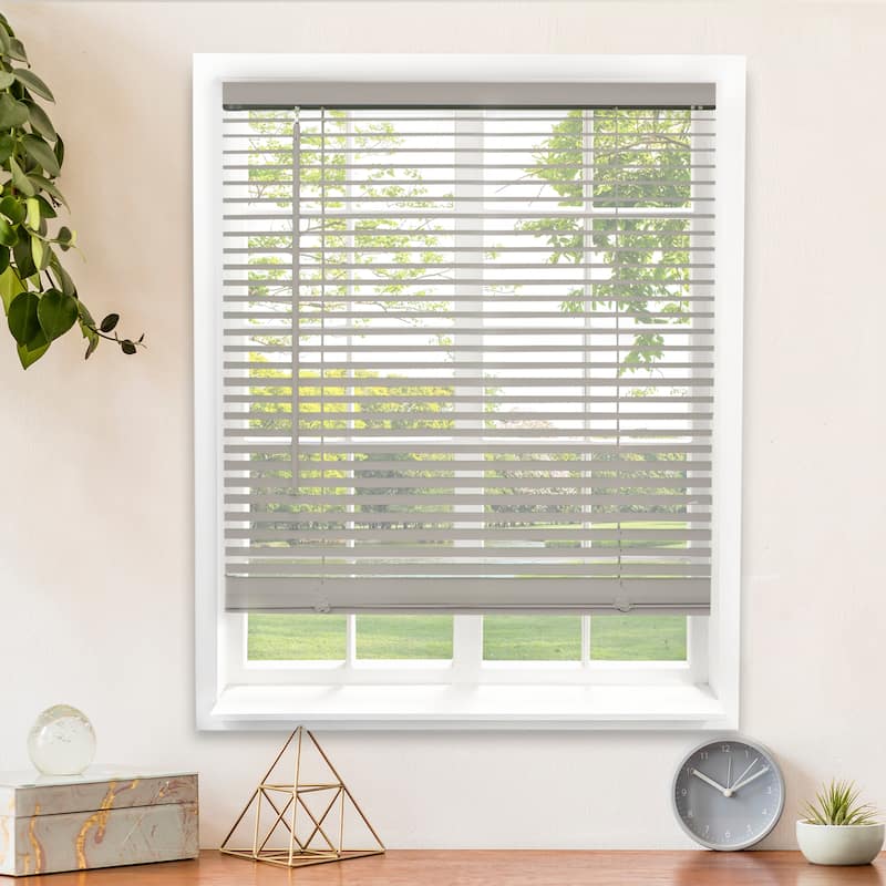 Chicology Room-darkening Cordless 1-inch Vinyl Mini Blinds - 31"W X 84"H - Gray