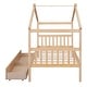 preview thumbnail 11 of 11, Twin Size Wooden House-Themed Platform Bed with Storage Drawers for Creative and Space-Saving Children