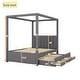 preview thumbnail 26 of 33, Upholstery Canopy Platform Bed with Trundle and Three Storage Drawers