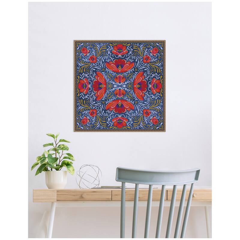 Kate and Laurel Kaleidoscope Poppies by Lucia Gianello Framed Canvas Wall Art Print