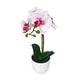 preview thumbnail 14 of 20, Artificial Phalaenopsis Orchid Flower Arrangement in White Pot 13in