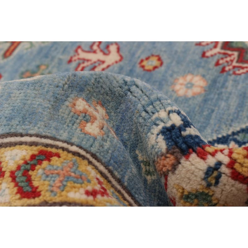 ECARPETGALLERY Hand-knotted Uzbek Ghazni Denim Blue Wool Rug - 5'11 x 8'1