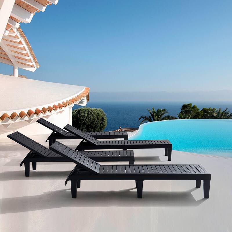 Empyrean Waterproof, Lightweight, and Adjustable Outdoor Chaise Lounge Chairs for Patio and Poolside - 74.5" x 22.8" x 11.2"