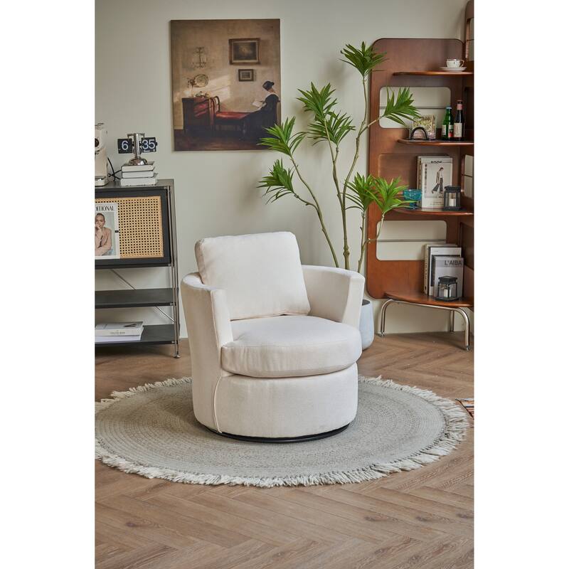 29.5" Polyester Swivel Arm Chair