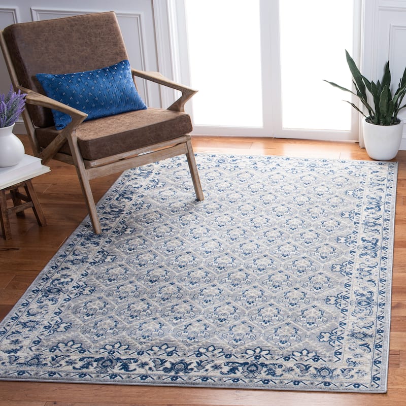 SAFAVIEH Brentwood Paunica Oriental Damask Trellis Rug - 9' x 12' - Grey/Blue