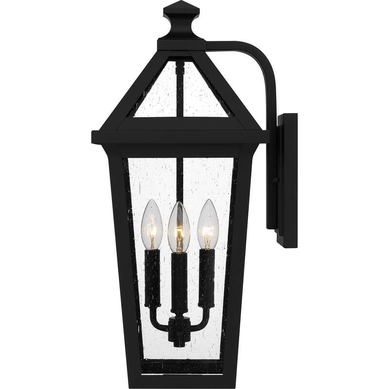 Boulevard 3-Light Matte Black Outdoor Wall Lantern