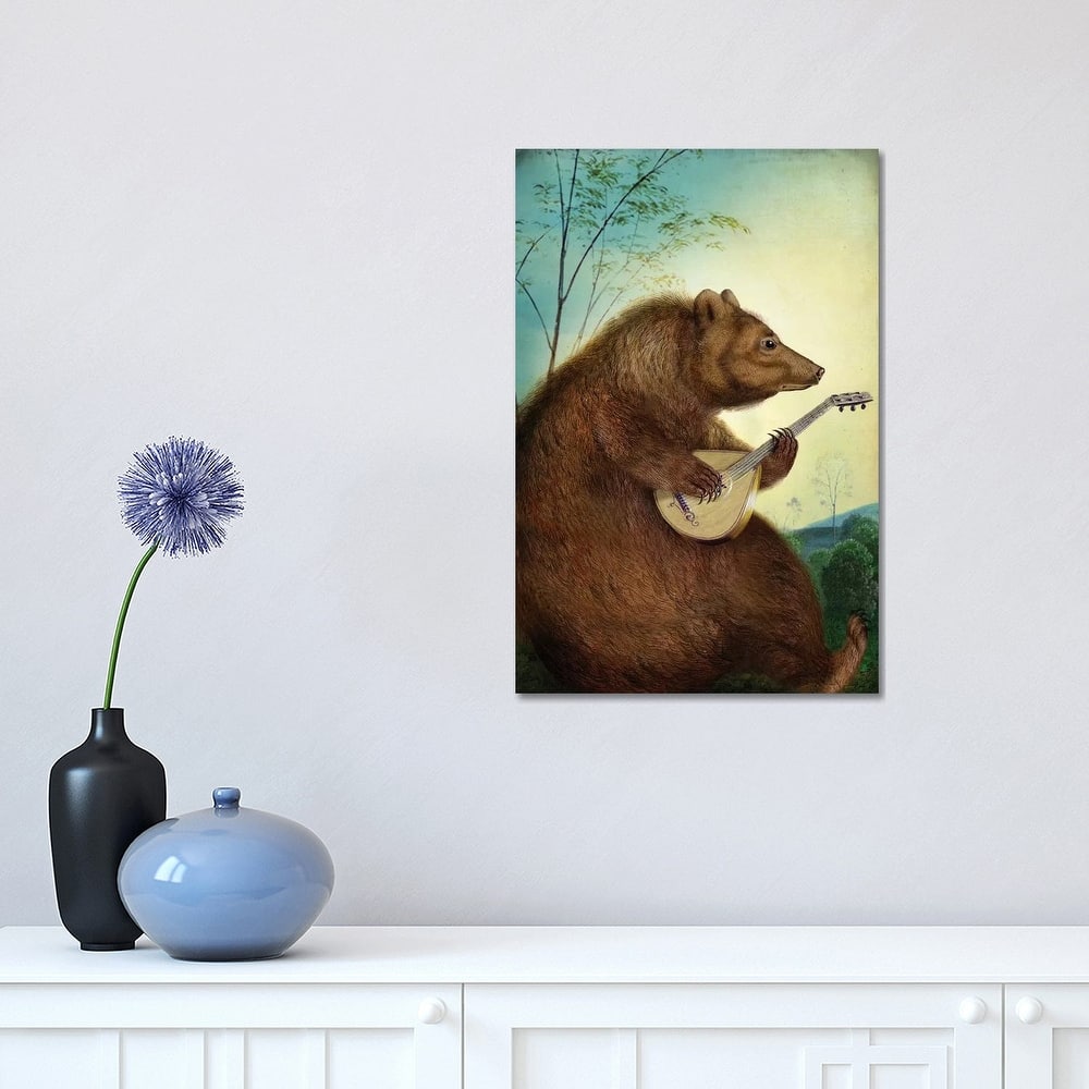 iCanvas "Mandolin Bear" by Catrin Welz-Stein Canvas Print