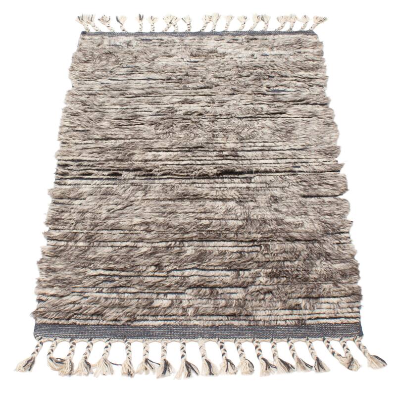 ECARPETGALLERY Hand-knotted Tangier Grey Wool Rug - 3'0 x 5'1