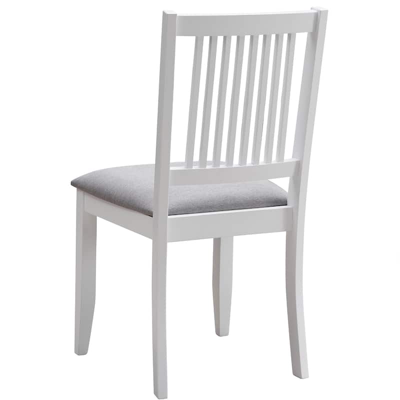 Farmhouse 18"Wide Slat Back Upholstered Seat Wood Dining Chairs - 17.75L×18W×35H