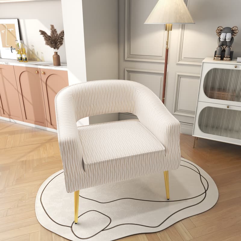 Contemporary Upholstered Ruffle Accent Chair