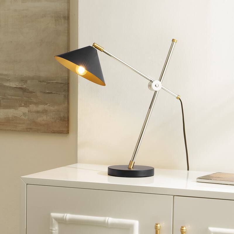 SAFAVIEH Lighting Ieteke 24" Modern & Contemporary Table Lamp - 19" W x 9" D x 24" H - 19Wx9Dx24H